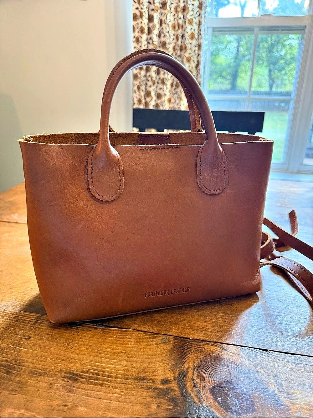 Portland Leather Goods Raindrop Honey Tote Brown